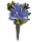 Bold and Blue Boutonniere from Olney's Flowers of Rome in Rome, NY